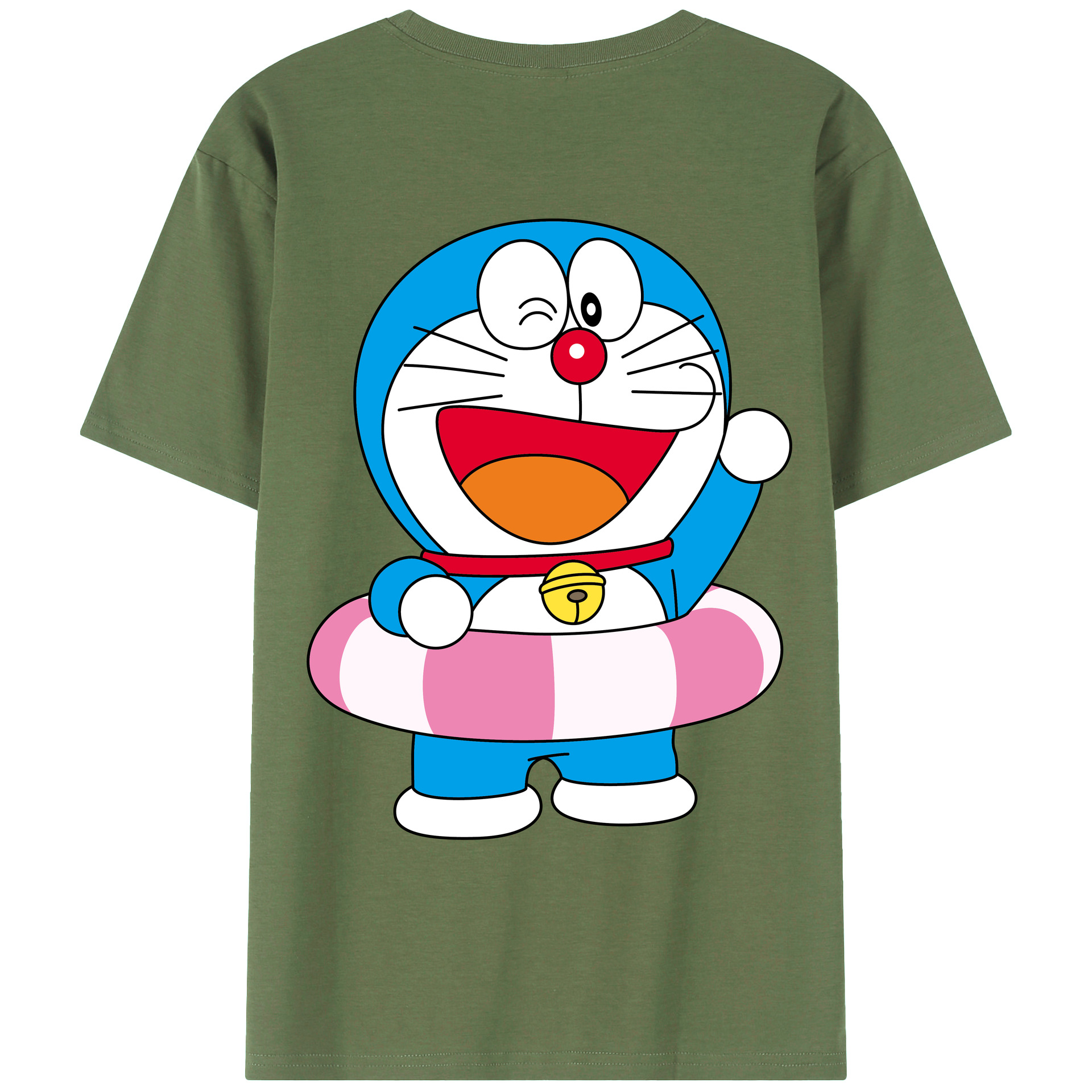 （画像用） ドラえもん Doraemon 綿100％ メンズ半袖Tシャツ（バックプリント） 通気性